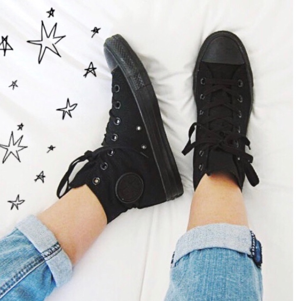 All Black Converse high tops